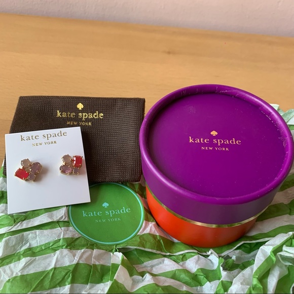 KATE SPADE PINK STONES EARRINGS,  BRAND NEW - Picture 10 of 16